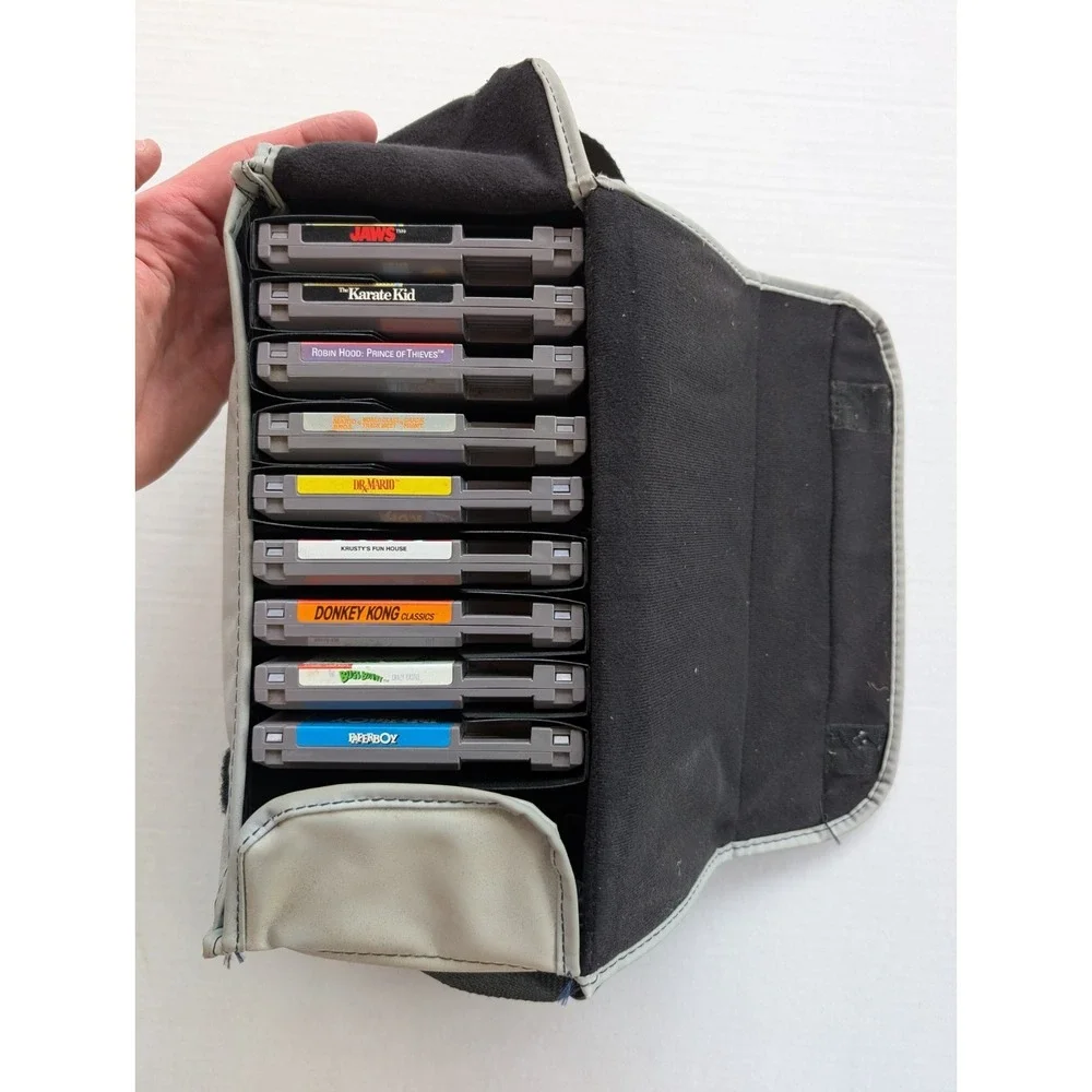 Vintage NES Game Lot of 9 w/ Carrying Case Mario Bros Donkey Kong Nintendo